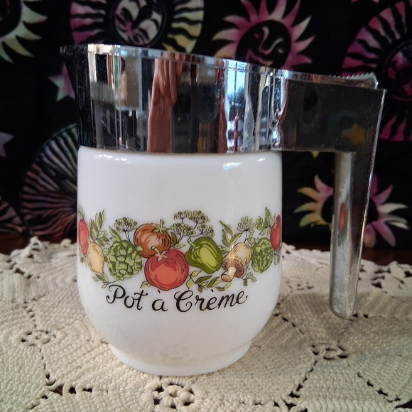 Gemco Spice Of Life Pot A Creme Coffee Service Creamer Pyrex Corning Style - Picture 1 of 12